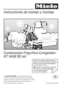 Manual de uso Miele KT 3428 SD Frigorífico combinado