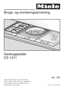 Brugsanvisning Miele CS 1011 Kogesektion