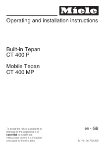 Manual Miele CT 400 MP Hob
