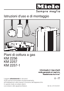 Manuale Miele KM 2256 G Piano cottura