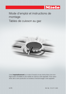 Mode d’emploi Miele KM 2356 Table de cuisson