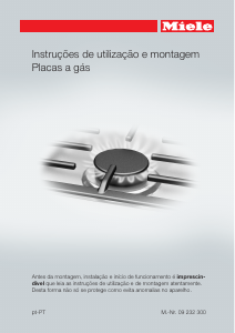 Manual Miele KM 3054 Placa