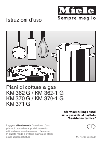 Manuale Miele KM 362 G Piano cottura