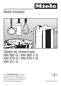 Mode d’emploi Miele KM 362-1 G Table de cuisson