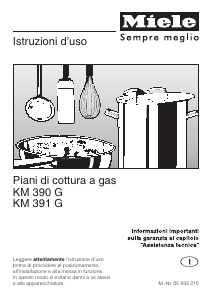Manuale Miele KM 391 G Piano cottura