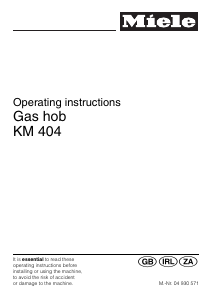 Manual Miele KM 404 Hob