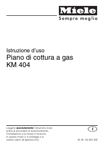 Manuale Miele KM 404 Piano cottura