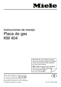 Manual de uso Miele KM 404 Placa
