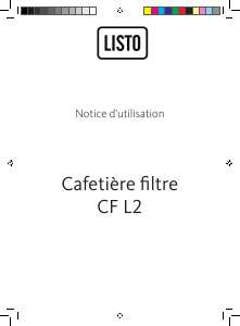 Mode d’emploi Listo CF L2 Cafetière