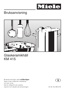 Bruksanvisning Miele KM 415 Häll