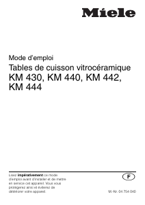 Mode d’emploi Miele KM 440-1 Table de cuisson