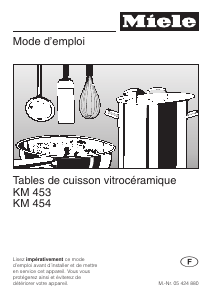 Mode d’emploi Miele KM 454 Table de cuisson