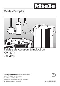 Mode d’emploi Miele KM 470 Table de cuisson