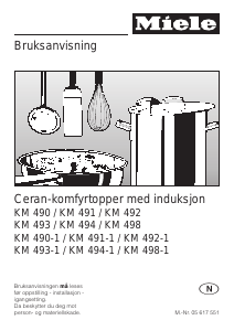 Bruksanvisning Miele KM 498 Kokeplate