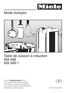 Mode d’emploi Miele KM 499 Table de cuisson