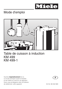 Mode d’emploi Miele KM 499-1 Table de cuisson