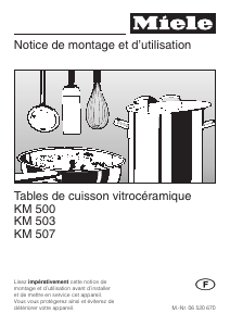 Mode d’emploi Miele KM 500 Table de cuisson