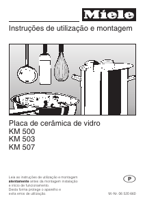 Manual Miele KM 503 Placa