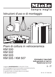Manuale Miele KM 507 Piano cottura