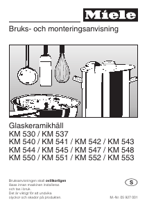 Bruksanvisning Miele KM 543 Häll