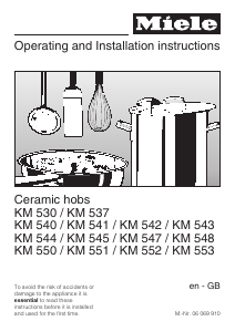 Manual Miele KM 548 Hob