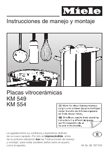 Manual de uso Miele KM 549 Placa