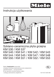 Instrukcja Miele KM 550 Płyta do zabudowy