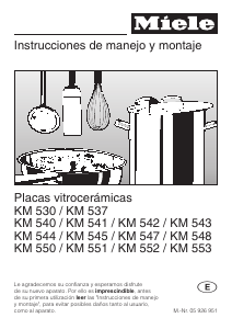 Manual de uso Miele KM 551 Placa