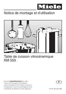 Mode d’emploi Miele KM 555 Table de cuisson