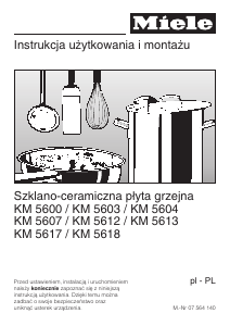 Instrukcja Miele KM 5600 Płyta do zabudowy