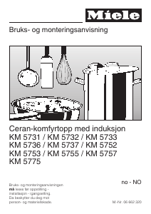 Bruksanvisning Miele KM 5737 Kokeplate