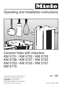 Manual Miele KM 5757 Hob