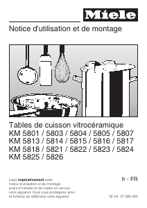 Mode d’emploi Miele KM 5805 Table de cuisson