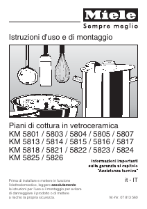 Manuale Miele KM 5807 Piano cottura