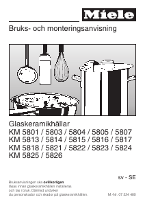 Bruksanvisning Miele KM 5814 Häll