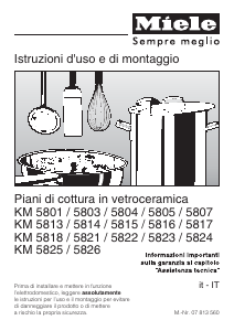 Manuale Miele KM 5821 Piano cottura