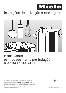 Manual Miele KM 5940 Placa