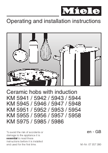 Manual Miele KM 5954 Hob