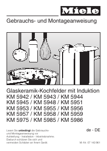 Bedienungsanleitung Miele KM 5986 Kochfeld