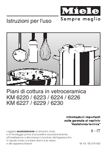 Manuale Miele KM 6226 Piano cottura