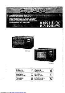 Handleiding Sharp R-7180W Magnetron