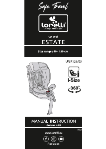 Mode d’emploi Lorelli Estate Isofix Siège bébé