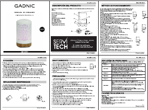 Manual de uso Gadnic DIFU0041 Humidificador