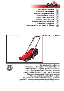 Manuál Grizzly ERM 1637-3 Stow Travní sekačka