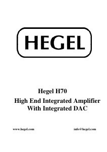 Manual Hegel H70 Amplifier