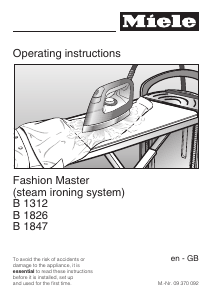 Handleiding Miele B 1826 Strijksysteem