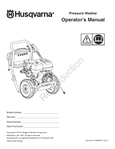 Manual de uso Husqvarna HH42 Limpiadora de alta presión