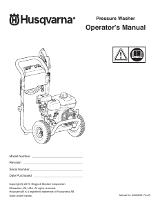 Manual de uso Husqvarna HH32 Limpiadora de alta presión