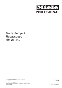 Mode d’emploi Miele HM 21-140 Appareil à repasser