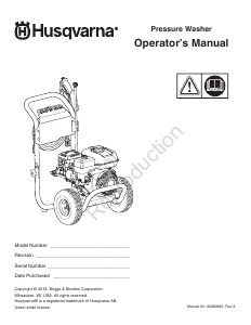 Manual Husqvarna HH36 Pressure Washer